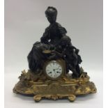A good quality French mantle clock decorated with