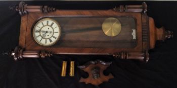 A good quality mahogany regulator clock with white