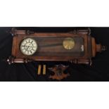 A good quality mahogany regulator clock with white