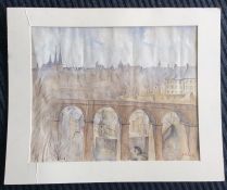 J P GLEIS: An unframed watercolour entitled "Luxem