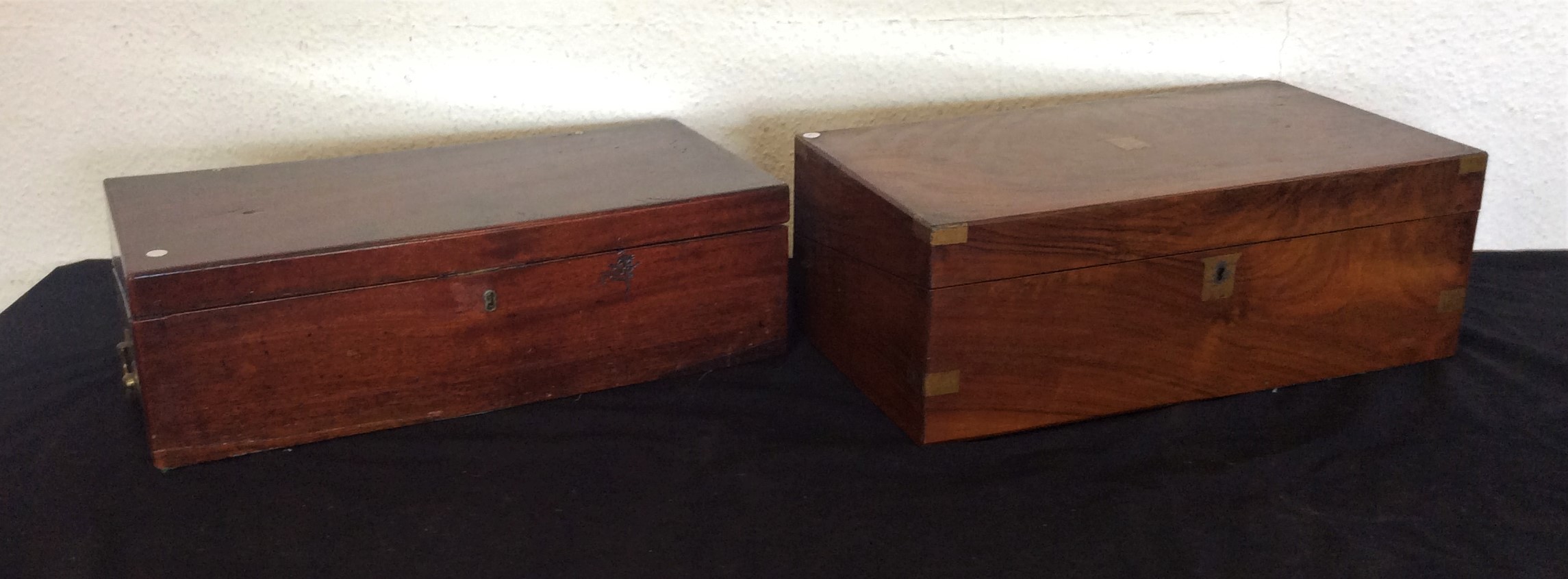 Two Mahogany writing boxes