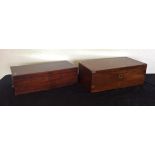 Two Mahogany writing boxes