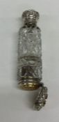 A silver hobnail cut double ended scent bottle / v