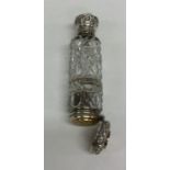 A silver hobnail cut double ended scent bottle / v