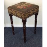 A Georgian stool on turned supports. Est. £20 - £3