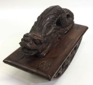 An unusual large Chinese carved wooden blotter. Ap