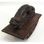 An unusual large Chinese carved wooden blotter. Ap
