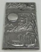 A Chinese silver card case of typical design. Punc