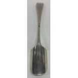 A heavy Edwardian OE pattern silver cheese scoop w