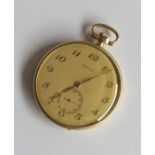 A gent's 14 carat Zenith Chronometre pocket watch with engine tu