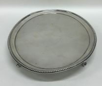 A good George III oval silver letter tray. London