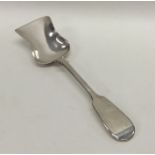 EXETER: A silver fiddle pattern long caddy scoop.