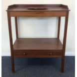 A Georgian mahogany single drawer wash stand. Est.