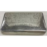 A large Continental silver snuff box, decorated wi
