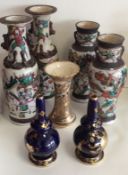 Two pairs of crackleware oriental vases.