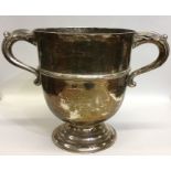 A large Georgian style two handled silver trophy c
