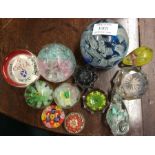A quantity of old glass paperweights. Est. £20 - £