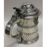 A rare Queen Anne silver half fluted tankard on sp