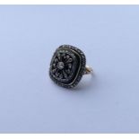 A good quality Antique enamel and rose diamond rin