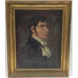 A large gilt framed portrait of a gentleman. Oil o