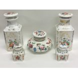 An attractive Victorian scent bottle set decorated