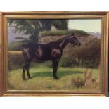 MARGARET COLLYER: A gilt framed oil on canvas depi