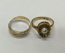 Two 18 carat gold rings. Approx. 7 grams. Est. £12