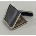 An unusual silver hinged vesta case with fitted in