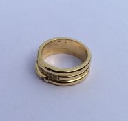 A heavy 18 carat diamond set ring. Approx. 14 gram