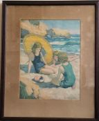 DUNCAN GLEESON: A framed and glazed watercolour de