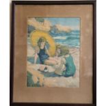 DUNCAN GLEESON: A framed and glazed watercolour de