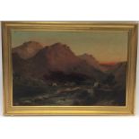 J M DUCKER: An oil on canvas depicting a Highland