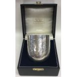 ROD KELLY: An unusual boxed silver tumbler-shaped