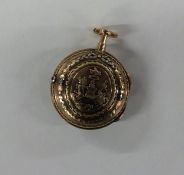 A gent's gold Verge pocket watch in three colour g