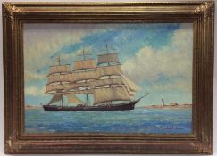 HUGH BOYCOTT-BROWN: A framed oil on canvas depicti