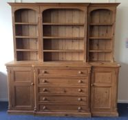A large pine five drawer kitchen dresser. Est. £80
