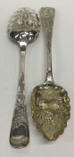 A pair of good quality silver berry spoons. London