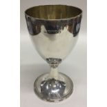 A good Georgian bright cut silver goblet with cres