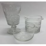 MASONIC: A large cut glass goblet on circular base