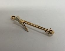 MELLERIO: A heavy two colour gold brooch with safe