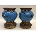 A pair of mid 19th Century cloisonné vases decorat