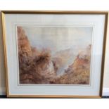 ARTHUR PERRY: A large framed and glazed watercolou