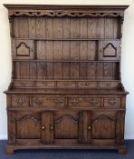 A good oak dresser with panelled back. Est. £100 -