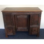 An Antique oak twin pedestal two drawer and two do