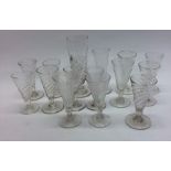 A group of fourteen Antique swirl decorated glasse