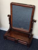 A mahogany two drawer toilet mirror. Est. £20 - £3