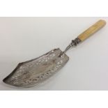 A 19th Century French silver fish slice with pierc