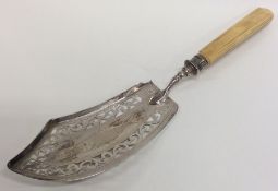 A 19th Century French silver fish slice with pierc