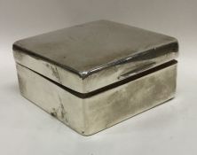 A square silver hinged top cigarette box. Approx.