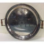 A stylish Edwardian silver circular tea tray of Re